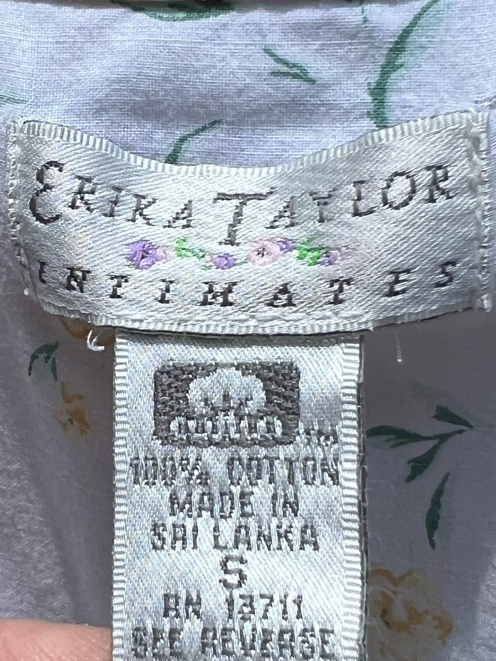 🌻Vintage Erika Taylor Cotton Floral Nightgown Waltz Lace Up Cottagecore Size S - Picture 6 of 6